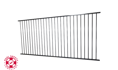 Aluminium Flat Top Pool Panel 2350w X 1200h Black